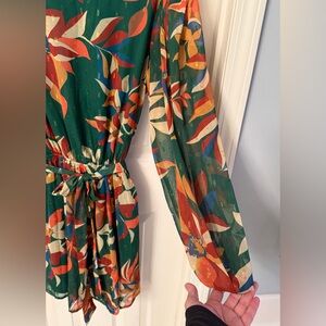 Flying Tomato, Floral, Long-Sleeve Dress - M